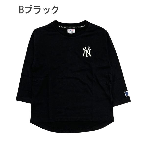 【値下】MLB ヤンキース　ゲームTシャツ　ユニフォーム 長袖　黒 MLB Tシャツ キッズ ヤンキース ドジャース メジャーリーグ 長袖