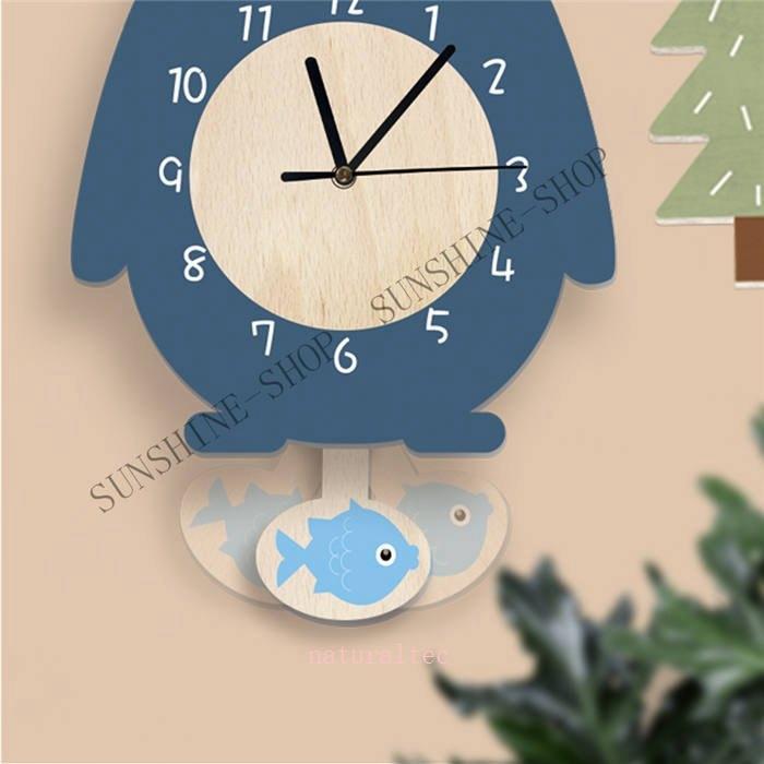 壁掛け時計 振り子時計 ペンギン型 おしゃれ 文字盤 子供部屋 時計 北欧 ウォールクロック 装飾 女の子 Boy 男の子 Natc24 ナチュラルテック 通販 Yahoo ショッピング