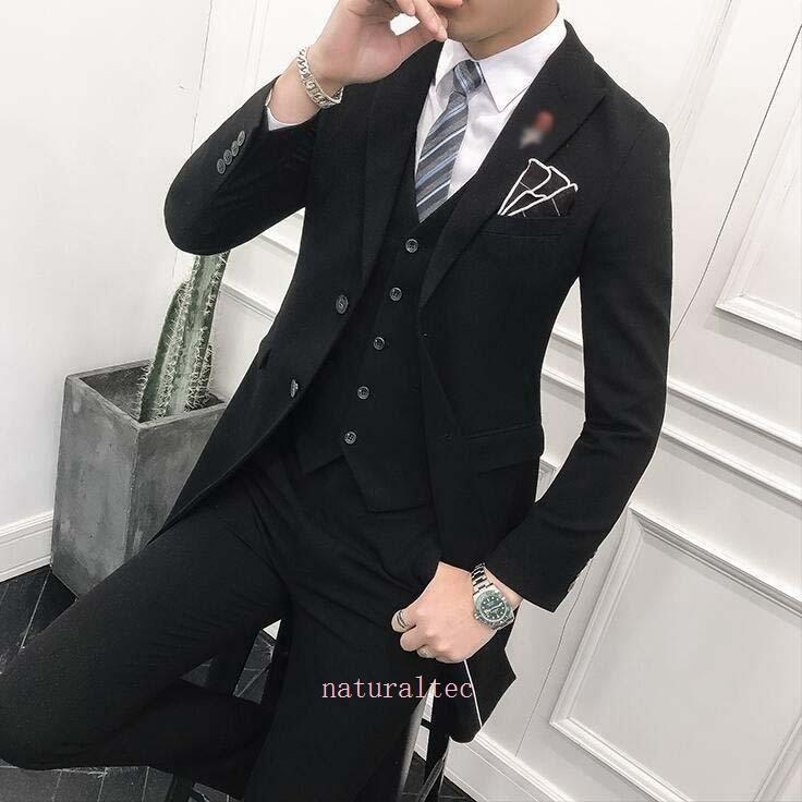 結婚式スーツ スーツセット シングルスーツ メンズ ビジネススーツ 3ピーススーツ スリム カジュアルスーツ ロングジャケット ベスト パンツ 二つボタン 3ピーススーツ サイズ 2xl Www Van Extras Co Uk