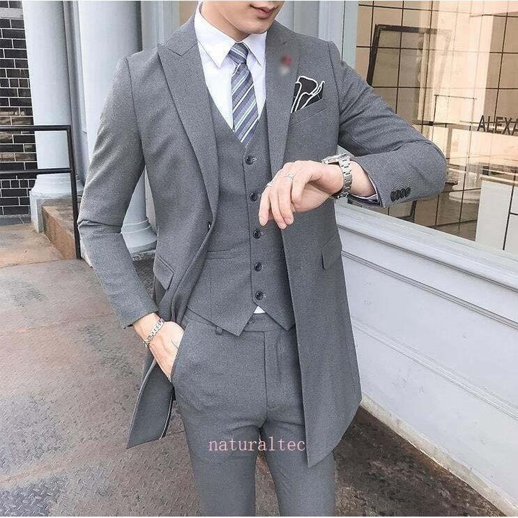 結婚式スーツ スーツセット シングルスーツ メンズ ビジネススーツ 3ピーススーツ スリム カジュアルスーツ ロングジャケット ベスト パンツ 二つボタン 3ピーススーツ サイズ 2xl Www Van Extras Co Uk
