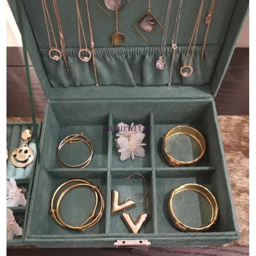 アクセサリーケース ジュエリーケース 小物収納 ジュエリーボックス スエード トレー 引出し 2段式 グリーン 携帯用 持運び 宝石箱 大容量 おしゃれ Natca ナチュラルテック 通販 Yahoo ショッピング