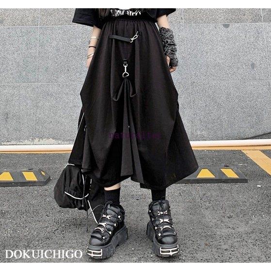 スカート レディース モード系 ロング ゴスロリ フレアスカート 個性的 ストリート 原宿 黒 Nate6 ナチュラルテック 通販 Yahoo ショッピング