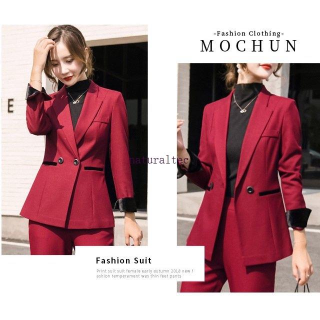 通勤 Ol パンツスーツ レディース 春 秋 ブラック フォーマル スーツ 大きいサイズ 2点セット セレモニースーツ ワイン赤 オシャレ キレイめ 30代 40代 Customsandforeigntrade Com