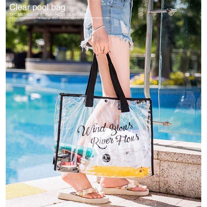 国内正規 プールバッグ おしゃれ トート 大人 女の子 中学生 高校生 ビーチバッグ ビニールバッグ 大容量 Roxybrindes Com Br