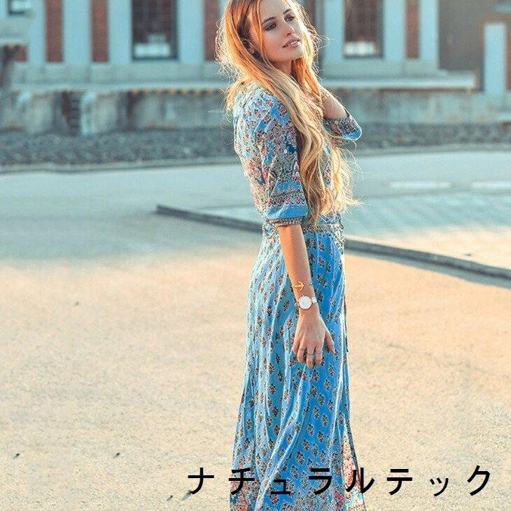 ワンピース マキシ丈ワンピース 民族調 ペイズリー柄 花柄 Vネック ミニマルコーデ シンプル ベーシック レディース レディースファッション カジュアル おし Natqc ナチュラルテック 通販 Yahoo ショッピング