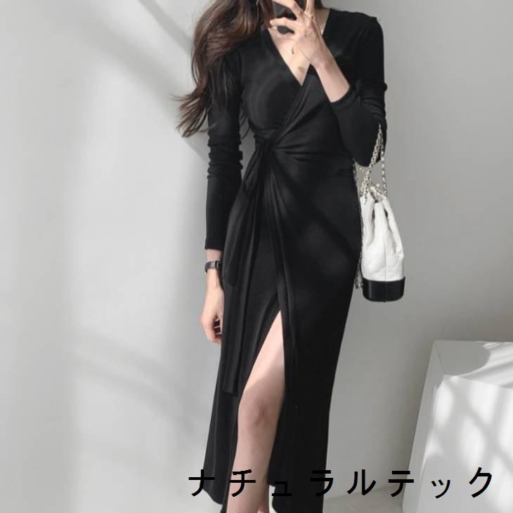 ワンピース 長袖 カシュクール ラップワンピース 大人 代 30代 40代 きれいめ レディース カジュアル シンプル おしゃれ かわいい 着痩せ コーディネート レ Natqeac ナチュラルテック 通販 Yahoo ショッピング