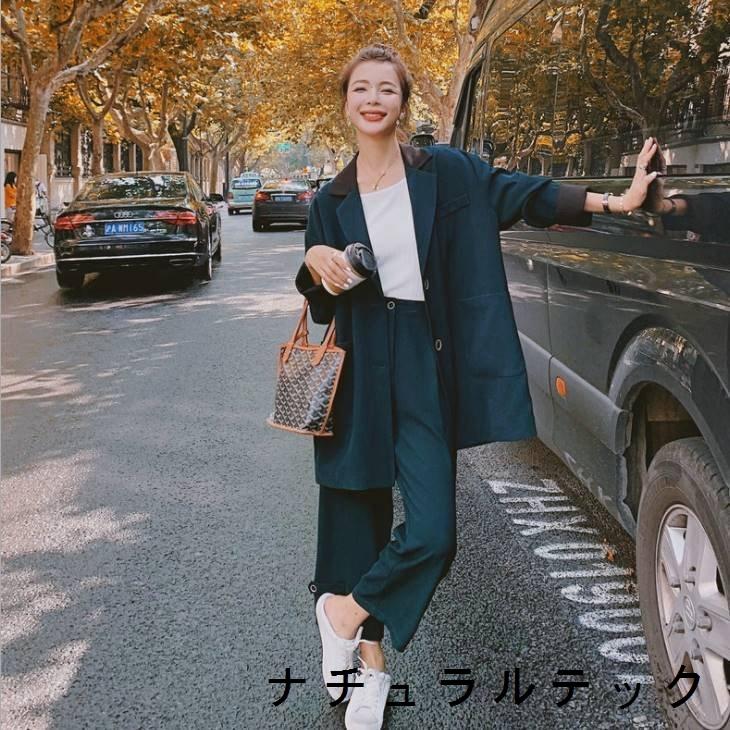 セットアップ レディース パンツスーツ カジュアル ロングジャケット 上下セット 2点セット オフィスカジュアル 通勤 レディースセットアップ シンプル おしゃ Natqd3 ナチュラルテック 通販 Yahoo ショッピング