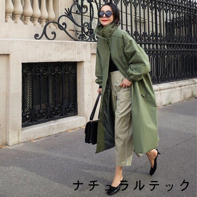 代 30代 40代 50代 レディース ファッション 女性 カジュアル 春 秋 ライトアウター スタンドカラー 長袖 ドロップショルダー ロング丈 休日コーデ 超特価sale開催