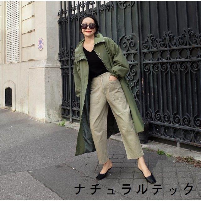 代 30代 40代 50代 レディース ファッション 女性 カジュアル 春 秋 ライトアウター スタンドカラー 長袖 ドロップショルダー ロング丈 休日コーデ 超特価sale開催