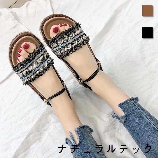 サンダル レディース 厚底サンダル エスニック柄 ビーサン サマーサンダル 厚底 サマーシューズ ボヘミアン 夏サンダル お洒落 滑り止め レトロ Natxqebae ナチュラルテック 通販 Yahoo ショッピング