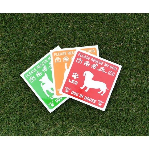 1色 エマージェンシーステッカー Dog in House ワンちゃん シルエット