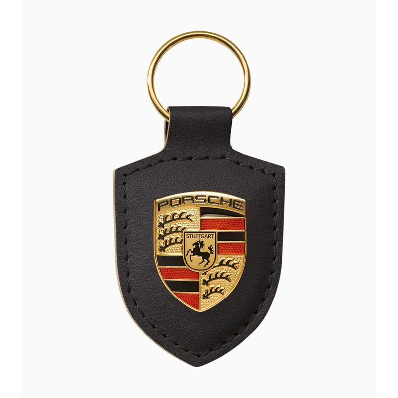 ポルシェ純正 ポルシェ クレストキーホルダー ブラック PORSCHE