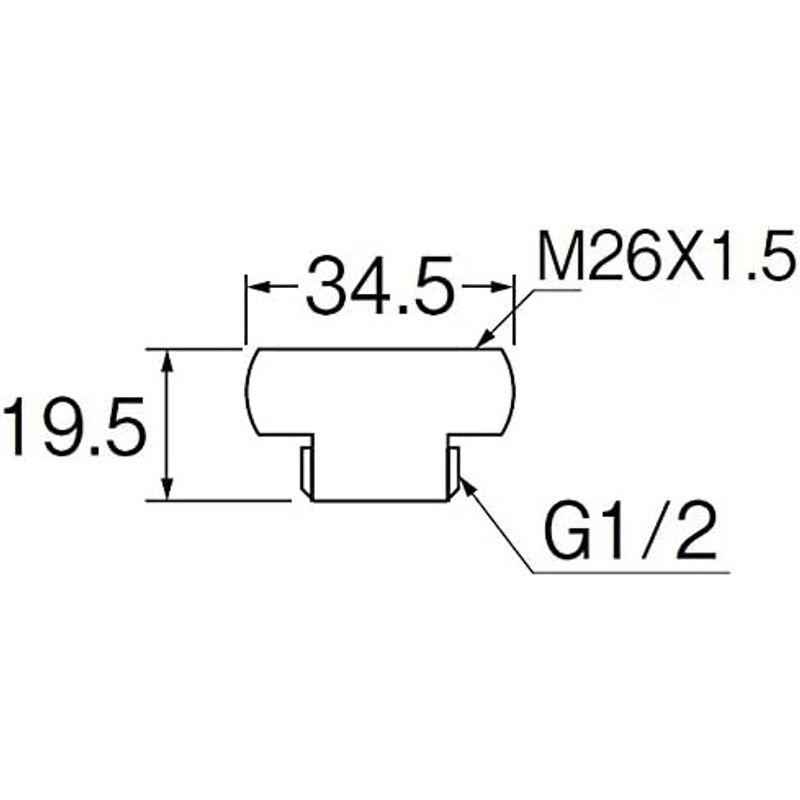 SANEI シャワーアダプター INAX スイッチシャワー混合栓用 メネジ M26×1.5 オネジ G1/2 PT25-4｜nature-stores｜02