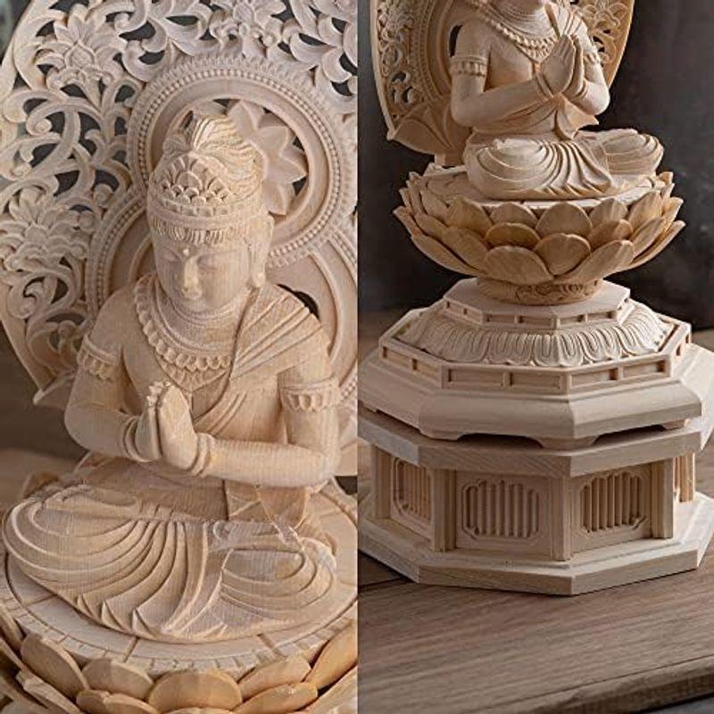 木彫仏像 勢至菩薩 座像22.5cm（木製：桧木）＿午年生まれ