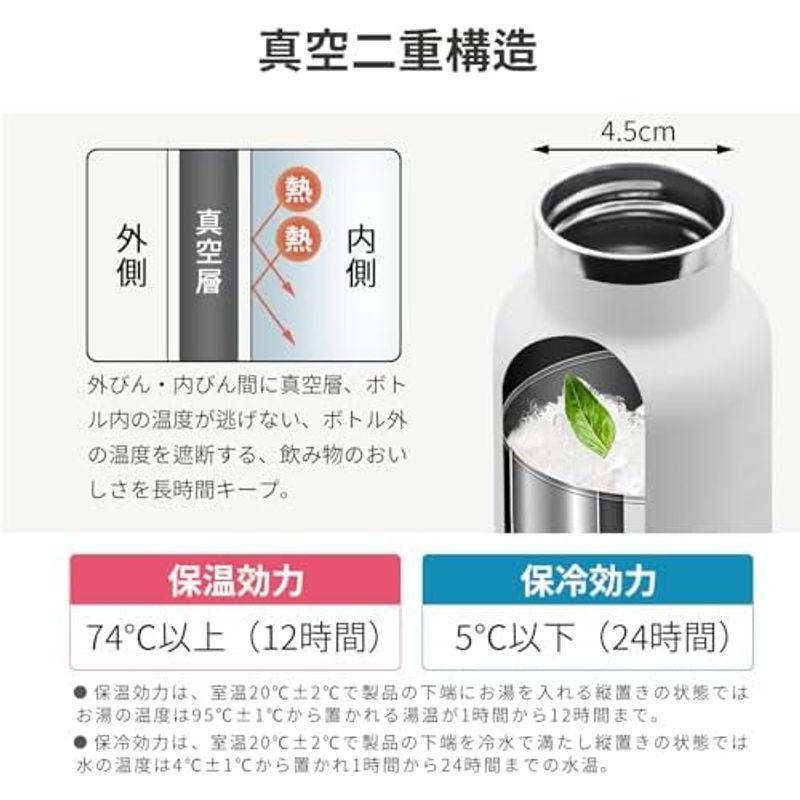 HoneyHolly 水筒 750ml スポーツボトル 保温保冷 魔法瓶 水筒ホルダー付き 洗いやすい 水筒 持ちやすい 0.75L グレー｜nature-stores｜03