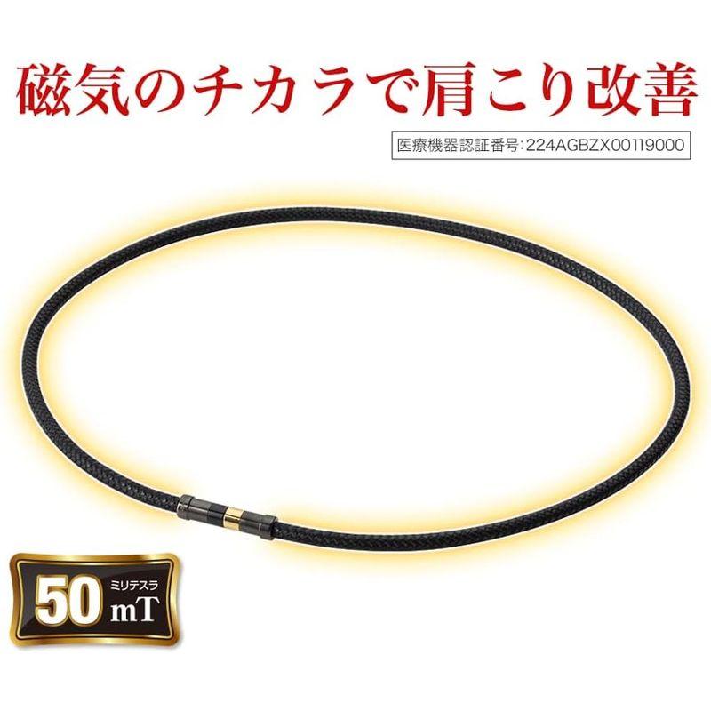 phiten(ファイテン) ネックレス RAKUWA磁気チタンネックレス レザースタイル ブラック/ブラック 50cm｜nature-stores｜02