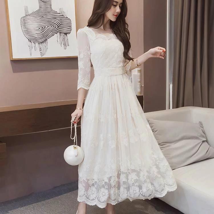 ファッションデザイナー ロングワンピース レディース マキシワンピース 長袖 ワンピース 白 ホワイト 結婚式 ワンピース ロング丈 袖あり パーティー お呼ばれ ドレス ロン 風鈴 ウィンドウチャイム Color ホワイト Www We Job Com
