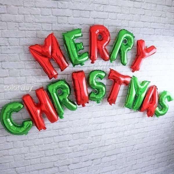 21 クリスマス 飾り付け バルーン セット 風船 部屋 メリークリスマス 文字風船 Merry Christmas デコレーション 撮影 記念