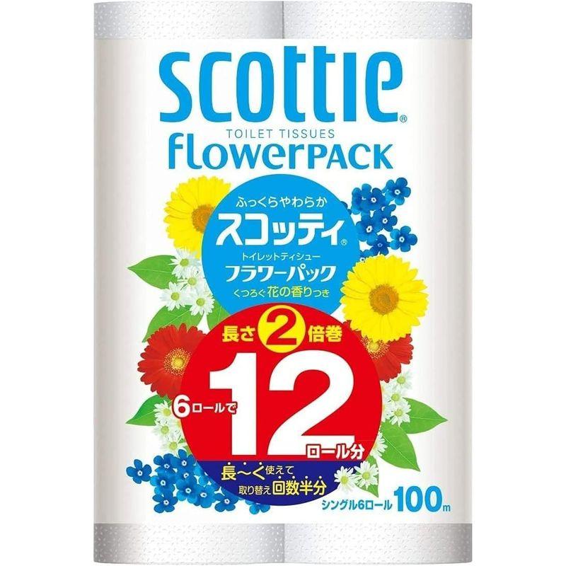 スコッティ フラワーパック 2倍巻き(6ロールで12ロール分) トイレット 100mシングルx3個セット｜nature-yshop｜07