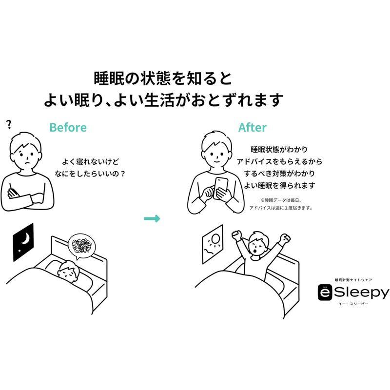 イー・スリーピー(eSleepy) 日本製睡眠計測ナイトウエア 長袖 襟付 前開きタイプ テンセル混 メンズ ネイビー サイズL｜nature-yshop｜08