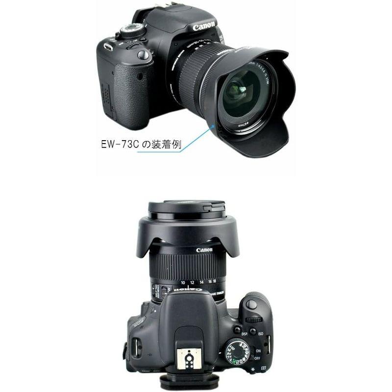 ZEROPORT JAPAN レンズフード EW-73C 互換品 Canon EF-S10-18mm F4.5-5.6 IS STM 用 K｜nature-yshop｜02