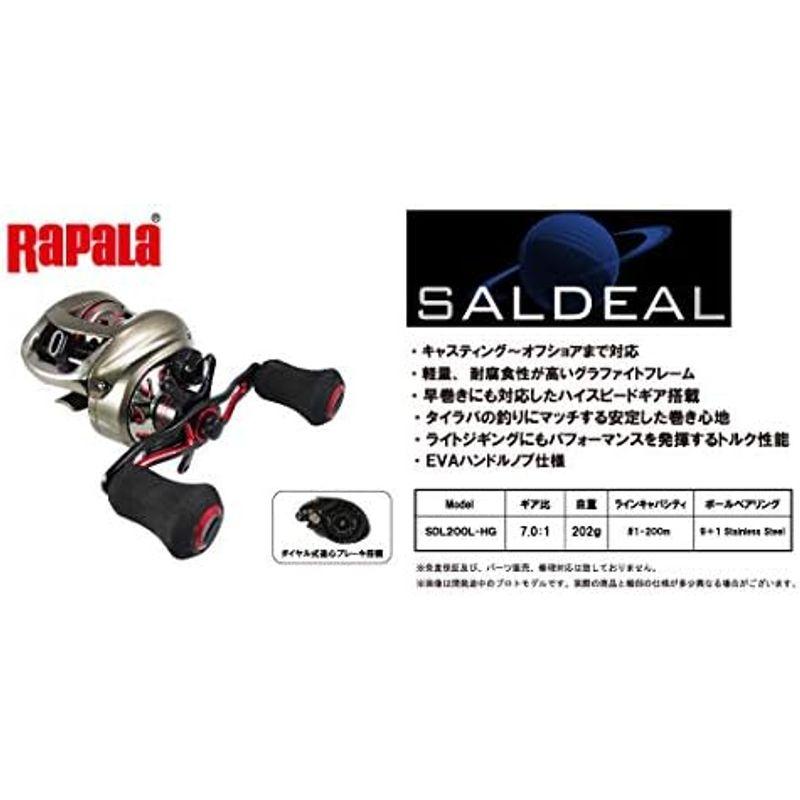 チープ ラパラ(Rapala) タイラバ ベイトリール ソルディール 200L 7.0 