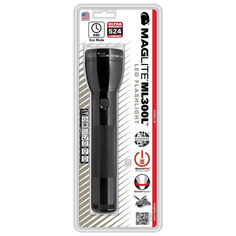 MAG-LITE(マグライト) 懐中電灯 LED ML300L ブラック MAG-LITE(マグライト) 懐中電灯 LED ML300L 2D.CELL ST23016 ブラック