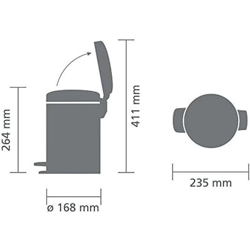 銀座正規取扱店 brabantia ペダル式ゴミ箱 ブラック 12L 113741