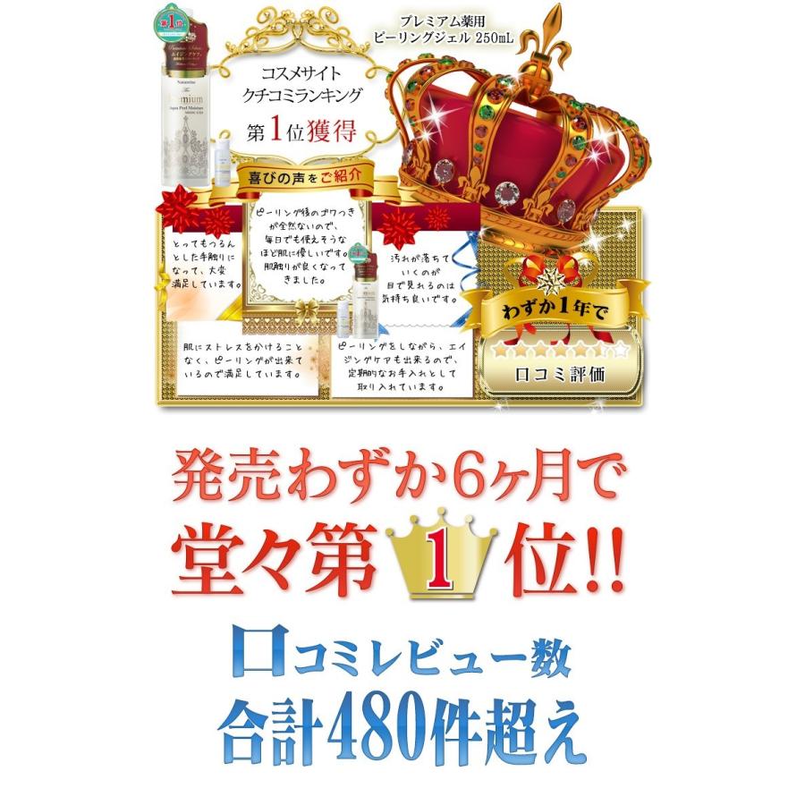 正規店◆ピーリングジェル プレミアム薬用ピーリングジェル 250ｍL×3本セット 30ｍL×2本ミニボトルつき｜natureine｜06