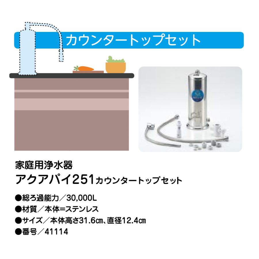 浄水器 据置型 AQUA-π251（本体＋パイアップ付き）IBE（ アクアパイ251 パイウォーター πウォーター 塩素除去）｜naturel-house｜02