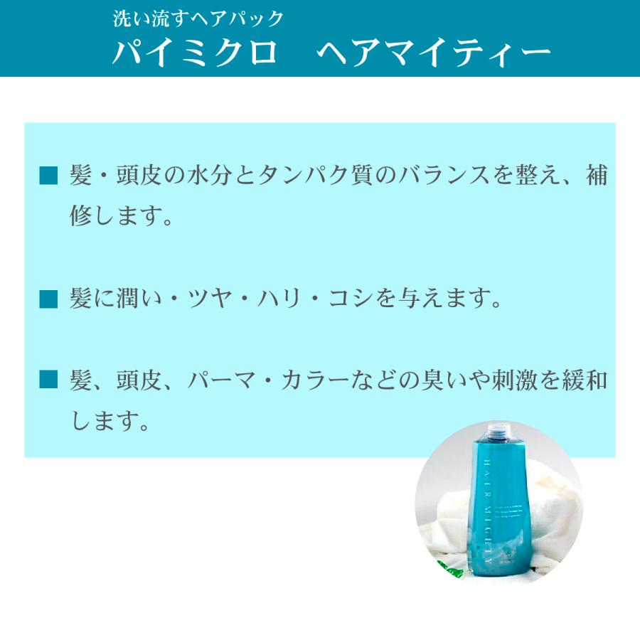 洗い流すヘアパック パイミクロ ヘアマイティー 1000ml IBE ダメージヘア 補修用 パイウォーター πウォーター アイビーイーテクノの画像
