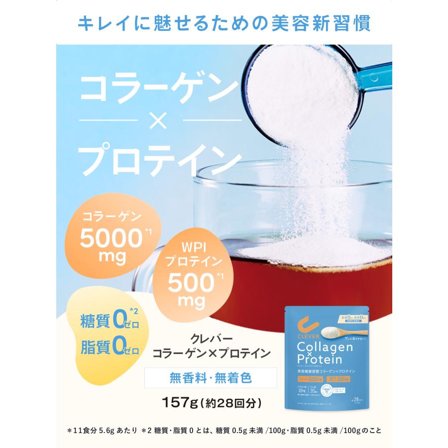 CLEVER（クレバー） コラーゲン×プロテイン 157g | コラーゲン