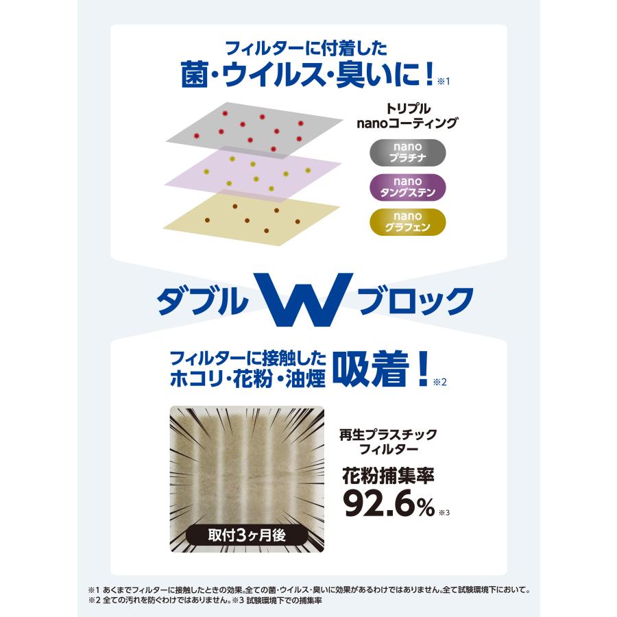クリーンプラネット エアコンのホコリ・花粉 nanoプラチナフィルター プロフェッショナル 1枚 | 防汚 消臭 抗カビ 抗菌 ニオイ 油煙 エアコンフィルター |  | 03