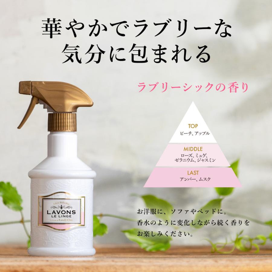 芳香剤 消臭剤 ラボン ファブリックミスト ラブリーシックの香り 370ml | W除菌 消臭 ニオイ オーガニック 植物エキス 消臭スプレー フレグランス｜naturelab-store｜05