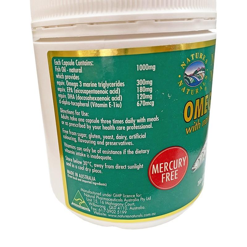 オメガ３ DHA EPA フィッシュオイル 1000mg ビタミンE配合 GMP認定 サプリメント 約200日分 200粒 ケース入りの画像
