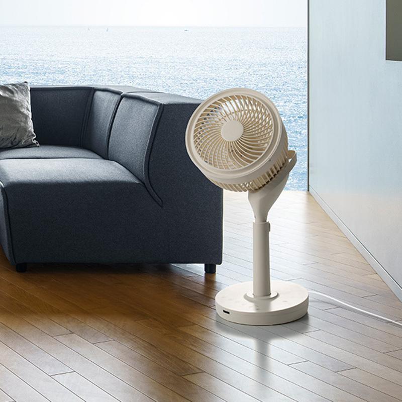 サーキュレーター 首振り 上下左右 360度回転 Threeup スリーアップ 人感センサー 2WAY 3Dリビングサーキュレーター360 アイボリー KA84766natu&robe