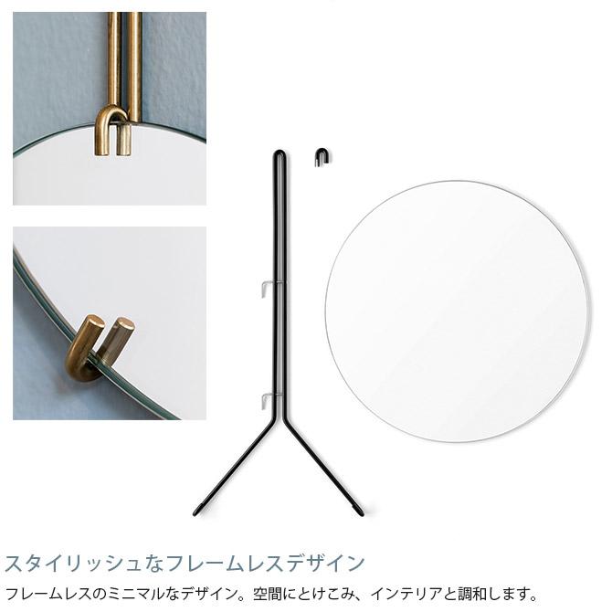 MOEBE ウォールミラー 50cm ブラス 壁掛け 吊り下げ 鏡 円 丸 おしゃれ