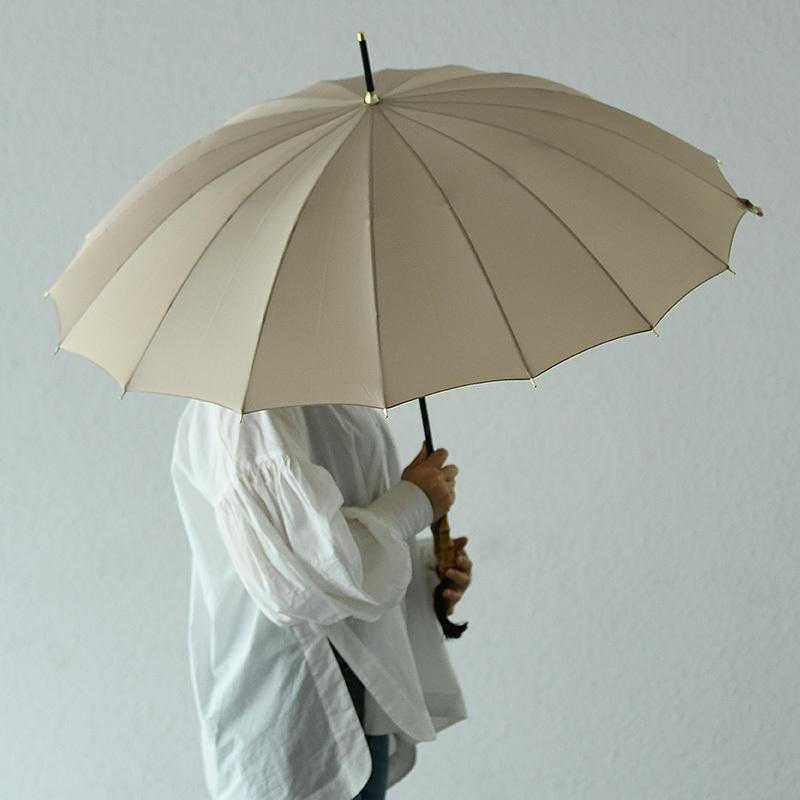 前原光榮商店婦人雨傘カーボン骨クリームベージュ