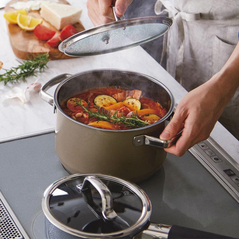 片手鍋 蓋付き 無水鍋 無水調理鍋 おしゃれ ドイツ製 焦げ付かない IH