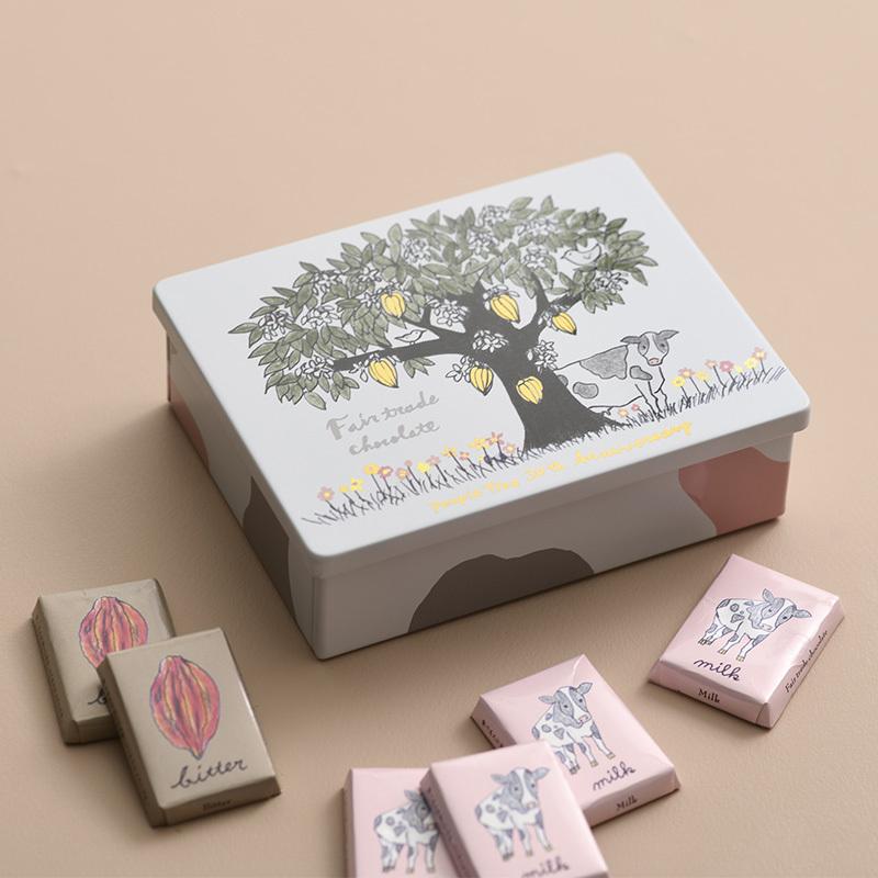 チョコレート おしゃれ バレンタイン ギフト プレゼント かわいい ミニチョコ People Tree ピープルツリー イラスト缶入り フェアトレード チョコ ミルク ビター Mnr 0518 Natu Robe 通販 Yahoo ショッピング