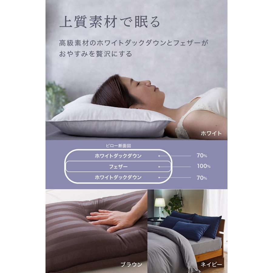 フェザーピロー 43cm x 63cm ホワイトダックダウン100% フェザーピロー 43cm x 63cm ホワイトダックダウン100% - メルカリ