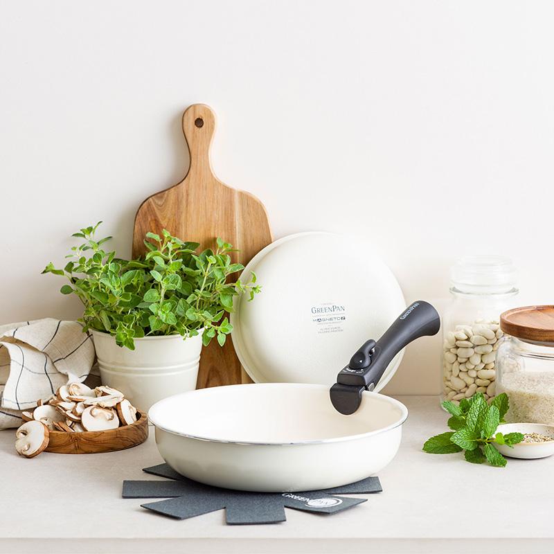 フライパン セット 取っ手が取れる 白 20cm 26cm IH対応 ノン