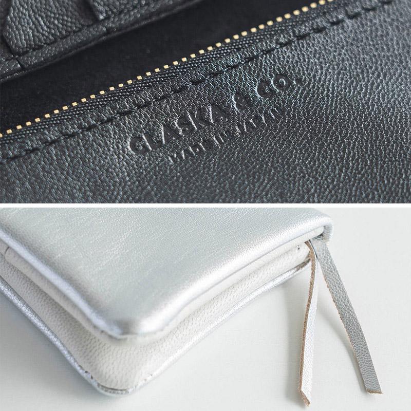 CLASKA&CO シルバー レザー長財布 財布 長財布 革 おしゃれ かわいい ブラック シルバー CLASKA DO