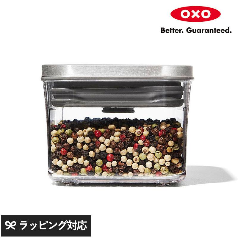 保存容器 キャニスター 密閉 透明 おしゃれ クリアー かわいい Oxo オクソー ステンレスポップコンテナ スモールスクエア ミニ 0 4l Nr Natu Robe 通販 Yahoo ショッピング