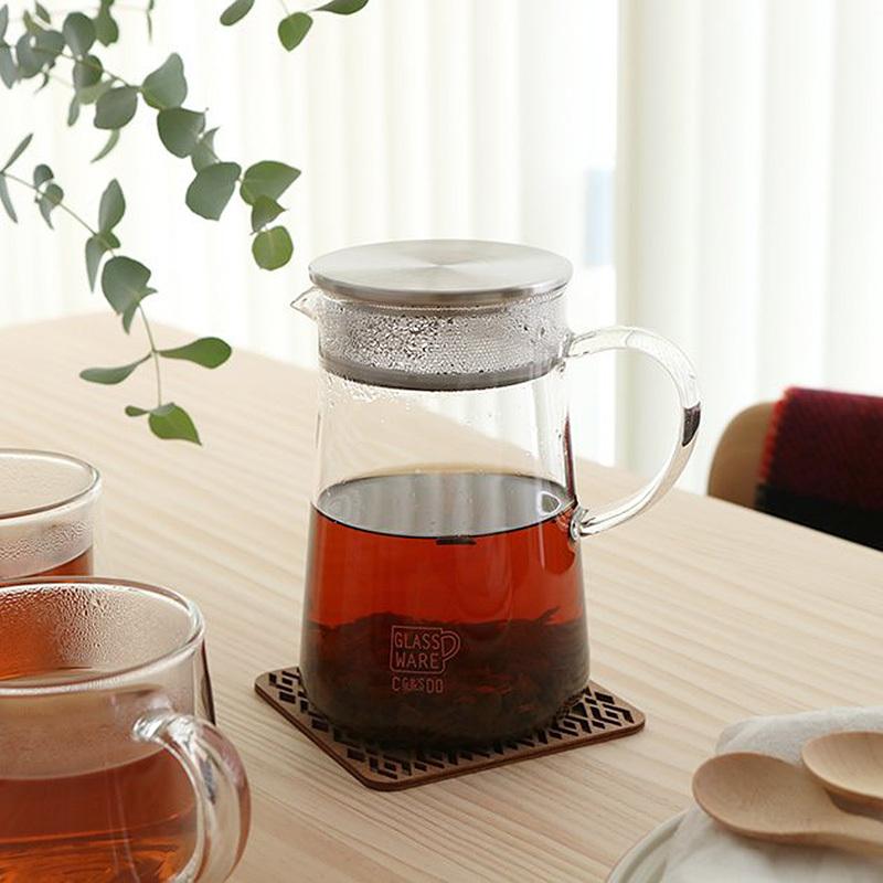 ティーポット 耐熱ガラス 茶こし付き おしゃれ シンプル コーヒー