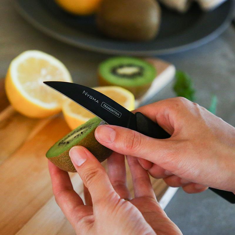包丁 小さい 小型 よく切れる 軽量 軽い ステンレス 黒い おしゃれ TRAMONTINA トラモンティーナ NYGMA ニグマ ピーリングナイフ ブラック |  | 01