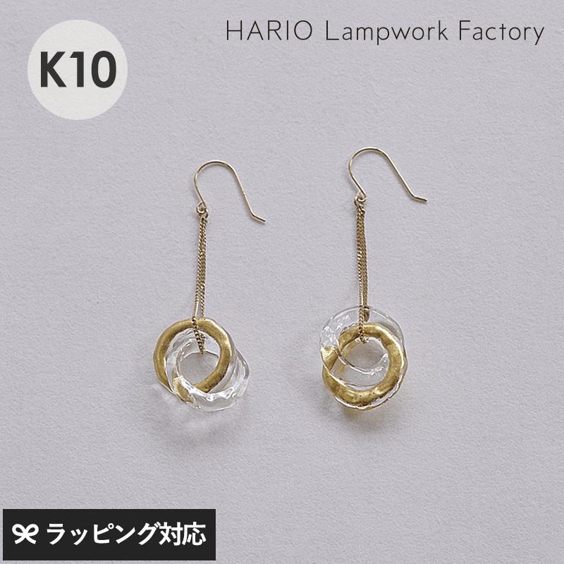 アクセサリー レディース ピアス おしゃれ ガラス 金箔 ギフト HARIO Lampwork Factory ハリオランプワークファクトリー  ピアス エターナル K10