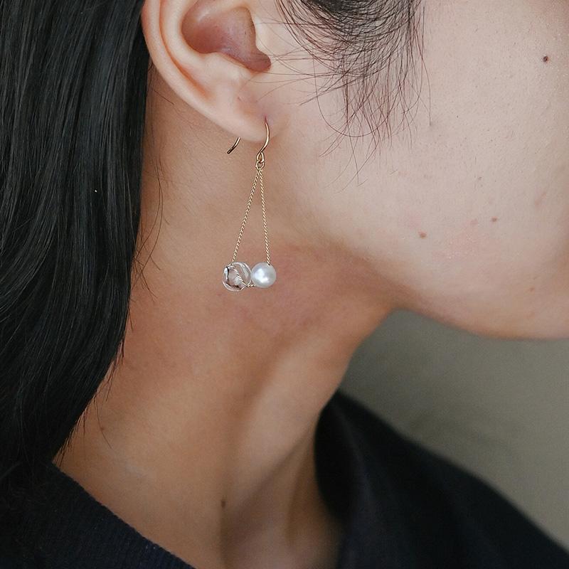 アクセサリー レディース ピアス ガラス パール おしゃれ 上品 HARIO