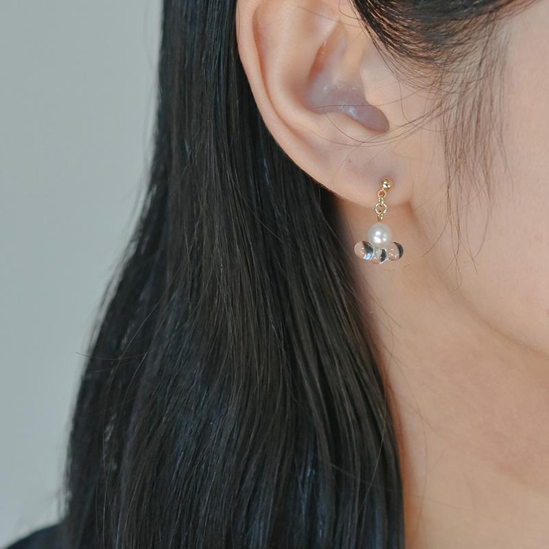 アクセサリー レディース ピアス ガラス パール おしゃれ 上品 HARIO 