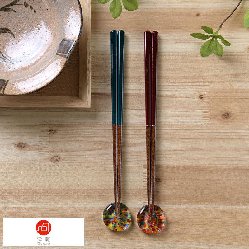 お箸セット 箸置き おしゃれ かわいい 和風 日本製 プレゼント ギフト 結婚祝い 津軽びいどろ 若狭塗の夫婦箸 びいどろの箸置き セット まつりはなび Ts Natu Robe 通販 Yahoo ショッピング